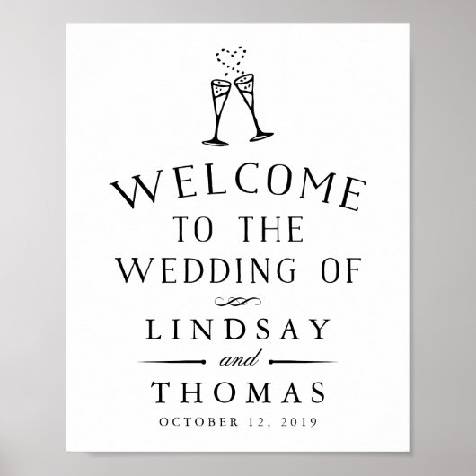 Vintages Illustriertes Hochzeitssymbol Poster (Vorne)