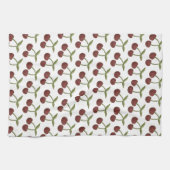 Vintages Illustriertes Muster auf Weiß Geschirrtuch (Horizontal)