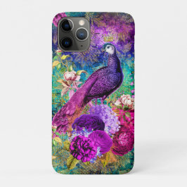 Vintages Illustriertes Peacock Grunge-Muster Case-Mate iPhone Hülle