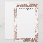 Vintages Imitat-Rosen-Goldrustikale Briefpapier (Vorne/Hinten)