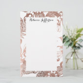 Vintages Imitat-Rosen-Goldrustikale Briefpapier (Stehend Vorderseite)