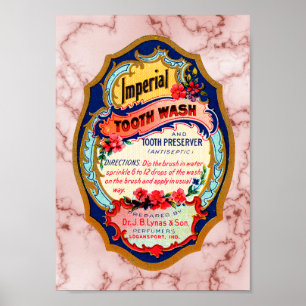 Vintages Imperial Tooth Wash Label Poster