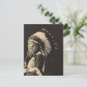 Vintages Indian: Adler, Sioux - Postkarte (Stehend Vorderseite)