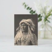 Vintages Indian: Weißer Schwan, Crow - Postkarte (Stehend Vorderseite)