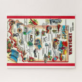 Vintages Indiana 16x20 Karte Puzzle (Horizontal)