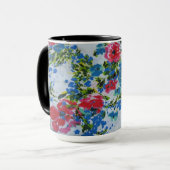 Vintages Indianerblumenmuster Tasse (Vorderseite Links)