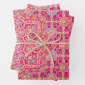 Vintages Indianerstickermuster Geschenkpapier Set (Beispiel)