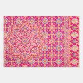 Vintages Indianerstickermuster Geschenkpapier Set (Vorderseite)