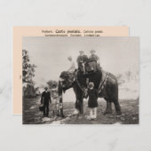 Vintages Indien, Elefantenreise Postkarte (Vorne/Hinten)