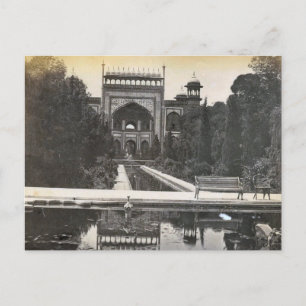 Vintages Indien, Taj Mahal Gärten Postkarte