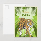 Vintages Indien Tiger Travel Postkarte (Vorne/Hinten)