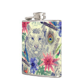 Vintages indisches Art-Tiger-Muster Flachmann (Links)