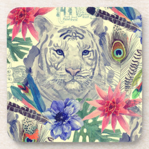 Vintages indisches Art-Tiger-Muster Getränkeuntersetzer