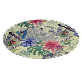 Vintages indisches Art-Tiger-Muster Schneidebrett (Ecke)