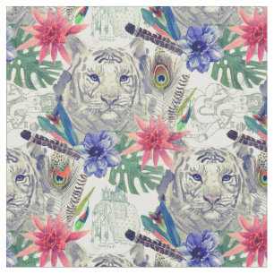 Vintages indisches Art-Tiger-Muster Stoff