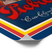 Vintages indisches Chefzigarette-Werbeplakat 13 x  Poster (Ecke)