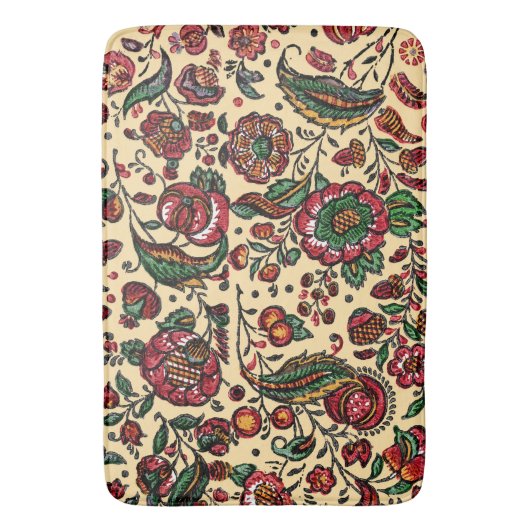 Vintages indisches Cotton Chintz Fabric Badematte (Vorderseite Vertikal)