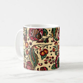 Vintages indisches Cotton Chintz Fabric Kaffeetasse