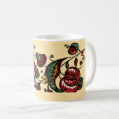 Vintages indisches Cotton Chintz Fabric Kaffeetasse (VorderseiteRechts)