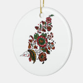 Vintages indisches Cotton Chintz Fabric Keramik Ornament (Links)