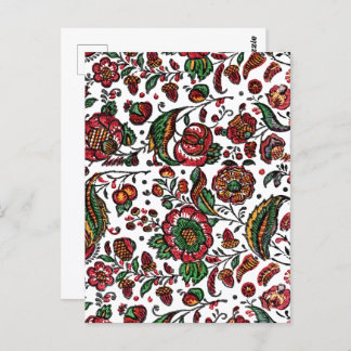 Vintages indisches Cotton Chintz Fabric Postkarte