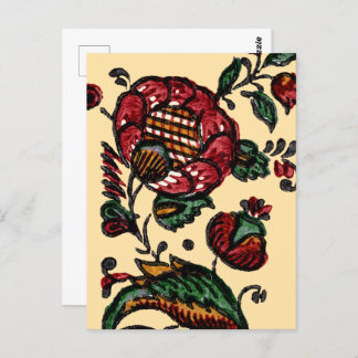 Vintages indisches Cotton Chintz Fabric Postkarte
