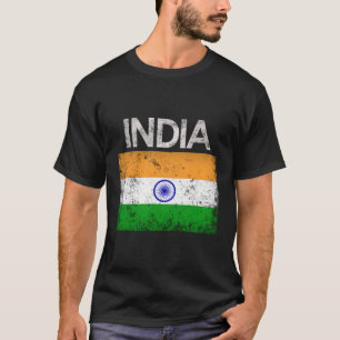 Vintages indisches Flaggenpreisgeschenk T-Shirt