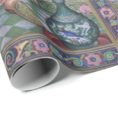 Vintages indisches Frauendruck-Verpackungspapier Geschenkpapier (Rolleneckpunkt)