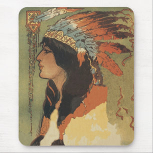 Vintages indisches Mädchen Mousepad