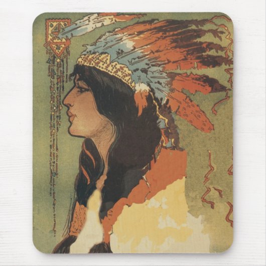 Vintages indisches Mädchen Mousepad (Vorne)