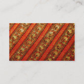 Vintages indisches Rot-Gold- und Seidenblumen-Must Visitenkarte (Rückseite)