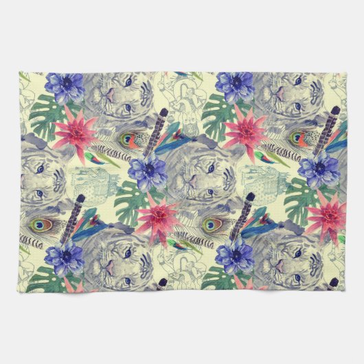 Vintages indisches Tigermuster Handtuch (Horizontal)