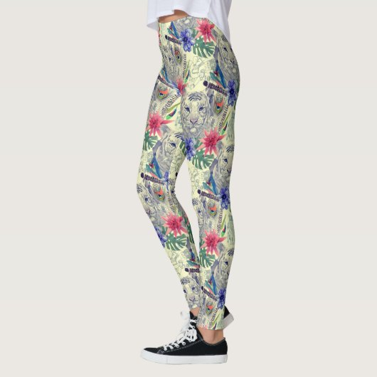 Vintages indisches Tigermuster Leggings (Links)