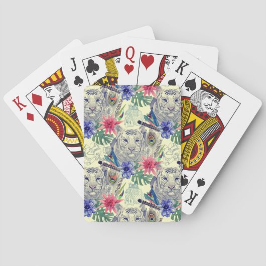 Vintages indisches Tigermuster Spielkarten (Rückseite)