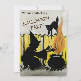 Vintages individuell anpassbares Halloween-Party Einladung