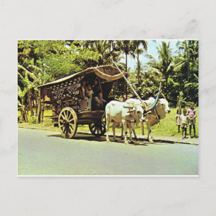 Vintages Indonesien, Gerobag, Zentraljava Postkarte
