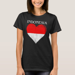 Vintages indonesisches Flaggenherz für Indonesien T-Shirt