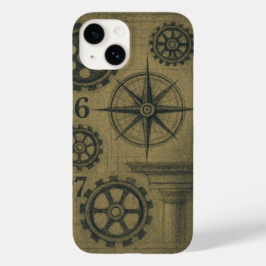 Vintages Industrial Blueprint iPhone Case (Rückseite)