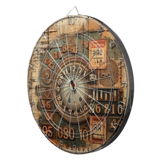 Vintages industrielles Grunge Dartboard Dartscheibe (Vorderseite rechts)