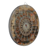 Vintages industrielles Grunge Dartboard Dartscheibe (Vorderseite Links)