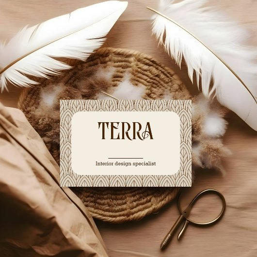 Vintages Innendesign Einfaches Nativmuster Visitenkarte