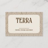 Vintages Innendesign Einfaches Nativmuster Visitenkarte (Vorderseite)