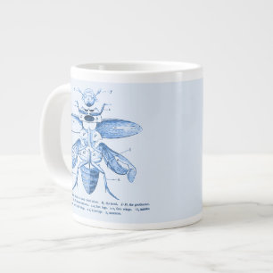Vintages Insektenbild  Käfer  Blau Jumbo-Tasse