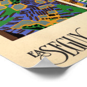 Vintages Insektenmuster im Jugendstil Poster (Ecke)