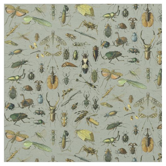 Vintages Insektenmuster Stoff (Nahaufnahme)