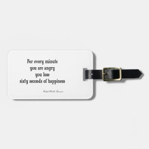 Vintages Inspirational Glück-Zitat Emerson Gepäckanhänger