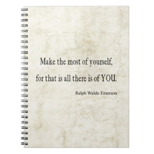 Vintages Inspirational Zitat Emerson Notizblock