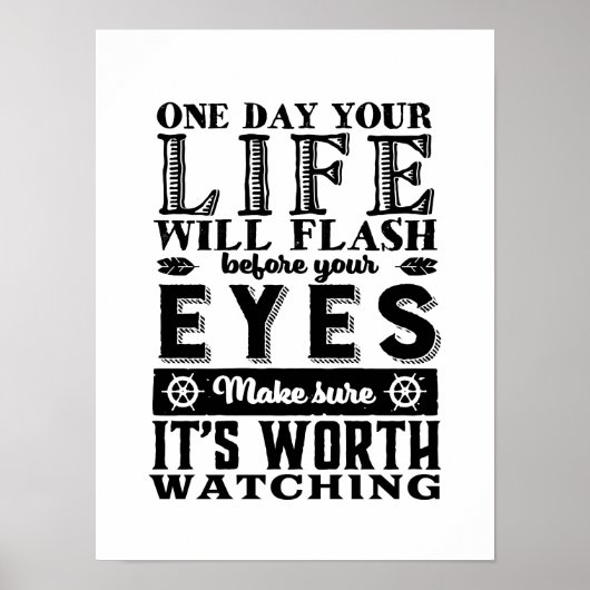 Vintages inspirierendes Zitat Leben Poster (Vorne)