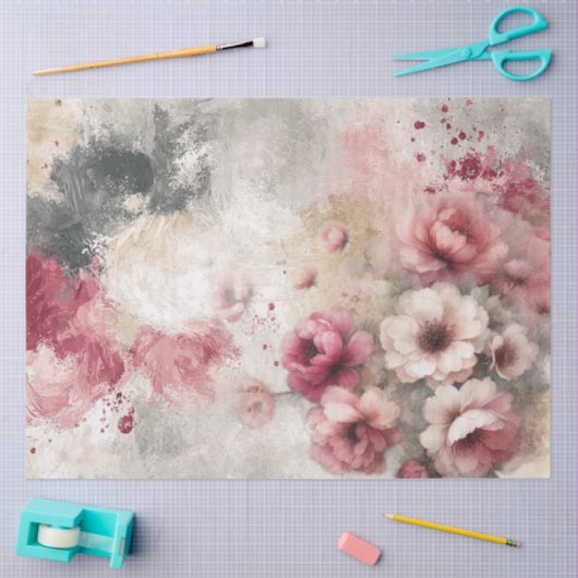 Vintages, Inspiriertes Blumenzwirn Seidenpapier (Basteln)