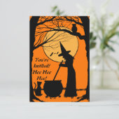 Vintages Inspiriertes Halloween-Party Einladung (Stehend Vorderseite)